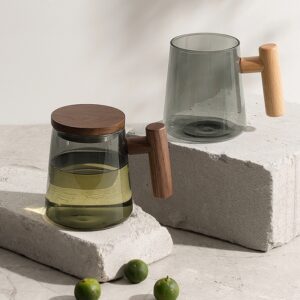 Tea And Water Separation Colored Glass Cups For Making Tea